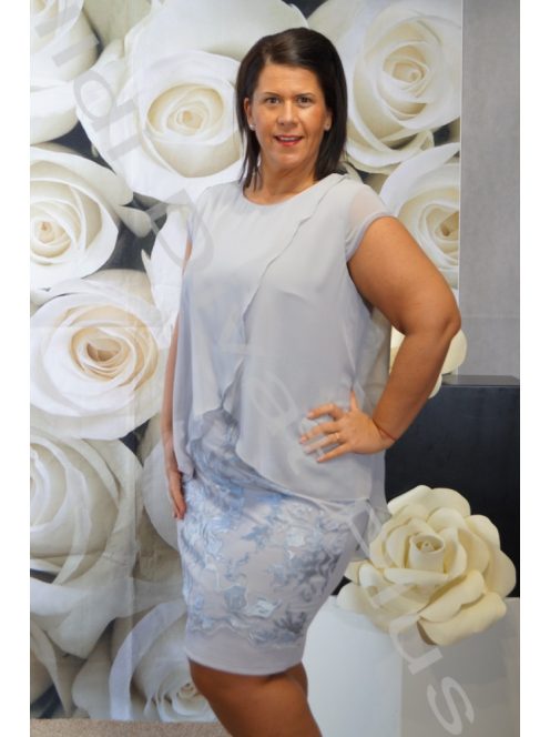 Classis Szürke Muszlinos Alkalmi ruha