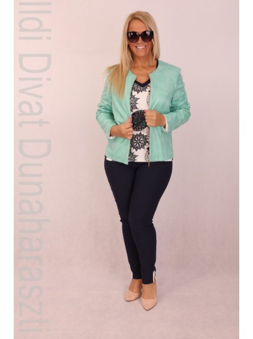 Livello menta bőrhatású blézer