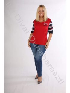 Livello Piros csíkos ujjú felső