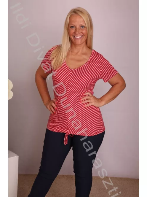 Livello Piros csíkos, kötős felső