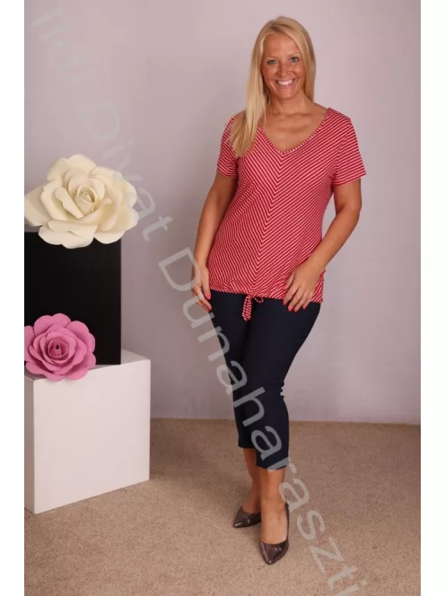 Livello Piros csíkos, kötős felső