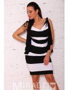 Mirage Fashion Fekete-Fehér csíkos Zuzmo ruha