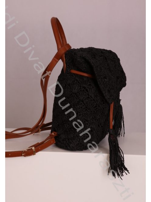 Nobo Fekete Fonott hátizsák