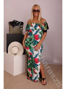 Beauty Fashion Trópusi mintás maxi ruha