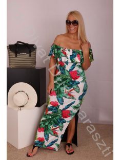 Beauty Fashion Trópusi mintás maxi ruha