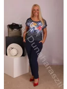 Livello Sötétkék-Virágos overál