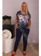 Livello Sötétkék-Virágos overál