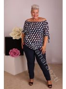 Livello Sötétkék pöttyös blúz