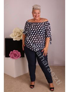 Livello Sötétkék pöttyös blúz