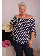 Livello Sötétkék pöttyös blúz