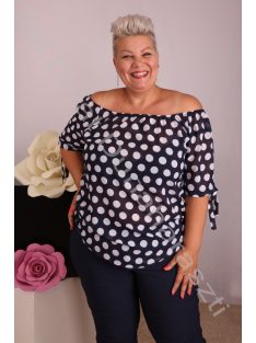 Livello Sötétkék pöttyös blúz