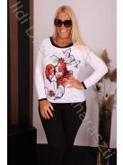 Livello Piros Virágos hosszú ujjú felső