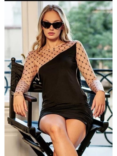 Amnesia Fekete-Bézs Dirla ruha - M