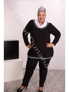 I&M PLUS Fekete gombos, galléros felső