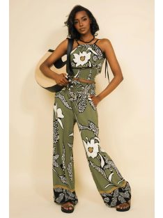 Amnesia Khaki Mintás Lura Top