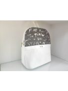 Via Fehér-Ezüst Feliratos Áfra Hátitáska