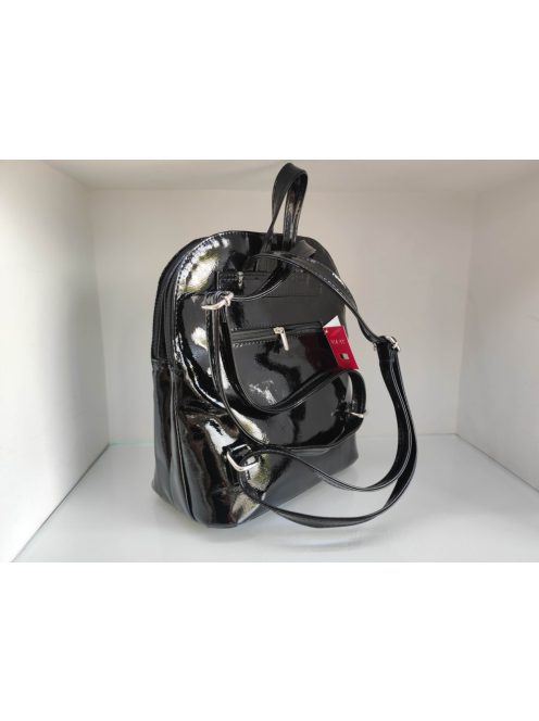 Via Fekete Mintás Lakk Áfra Hátitáska