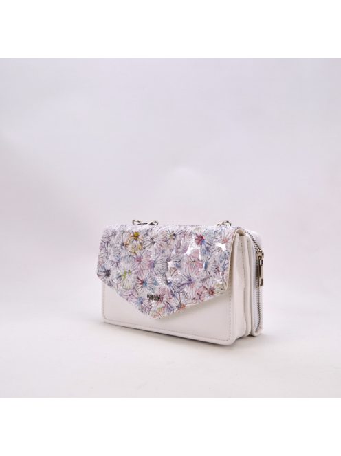 Alkalmi Fehér-Virágos Génia Táska