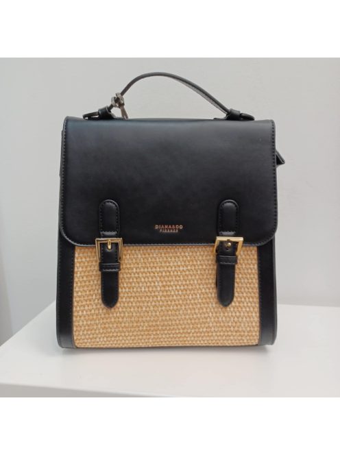 Diana&Co Fekete-Gyékény Hátitáska