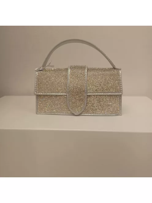 Alkalmi Ezüst Strasszos Kisó Táska