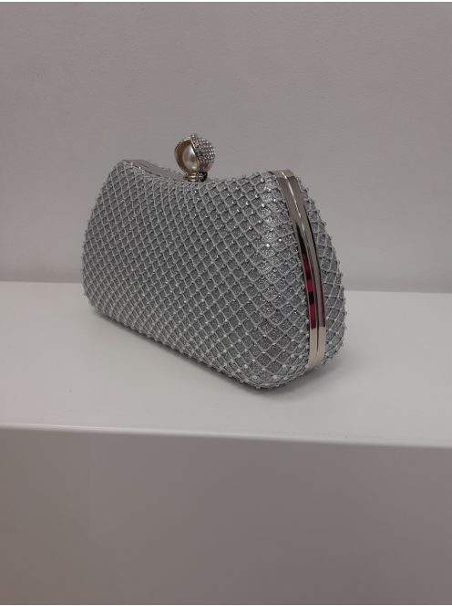 Alkalmi Ezüst Strasszos Lízia Táska