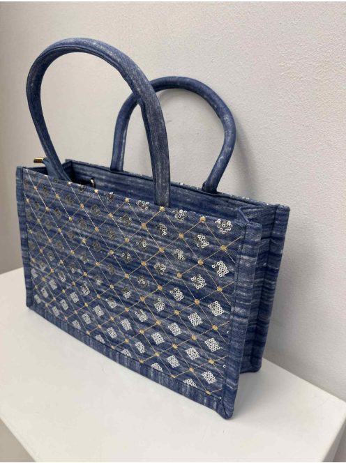 Sőtét-Farmerkék Flitteres Táska