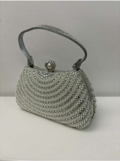 Alkalmi Ezüst Köves-Gyöngyös Lili Táska