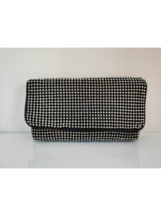 Alkalmi Fekete-Ezüst Téglalap Strasszos Táska