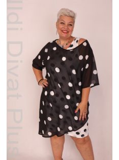 Beauty Fashion Fekete-Fehér Pöttyös Ruha