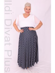 Beauty Fashion Kék-Fehér Pöttyös Maxi Szoknya
