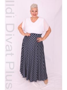 Beauty Fashion Kék-Fehér Pöttyös Maxi Szoknya