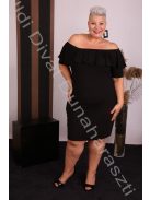 Beauty Fashion Fekete Gumis vállú ruha