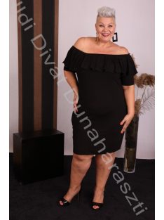 Beauty Fashion Fekete Gumis vállú ruha