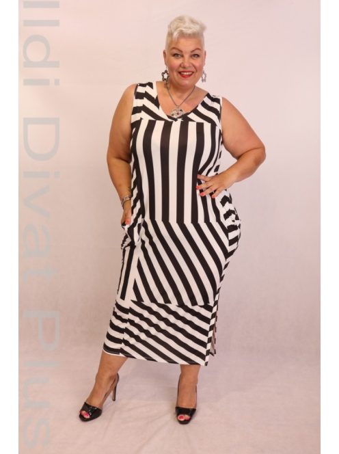Beauty Fekete-Fehér Csíkos Ruha