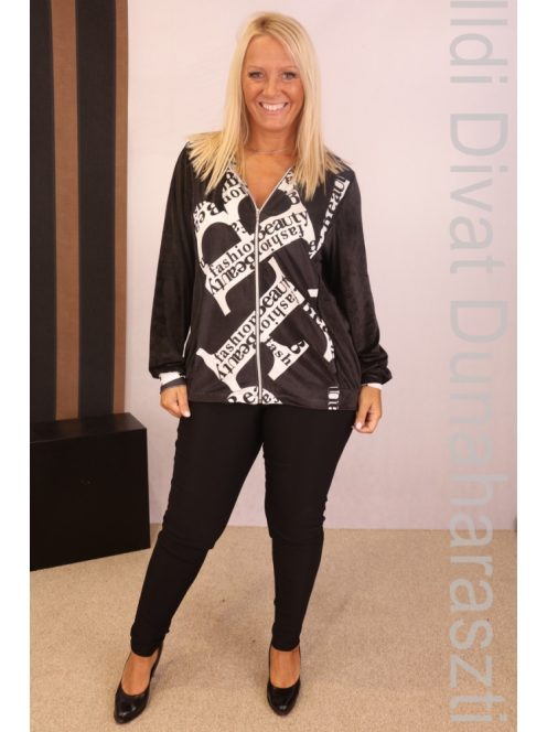 Beauty Fashion Mintás Zippes Felső