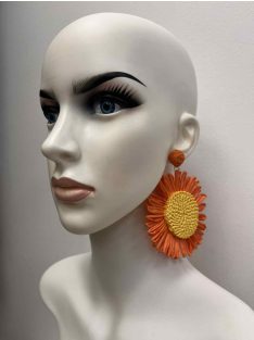 Narancs Virágos Fülbevaló
