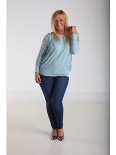 Black&White Türkiz Aida Bordázott Felső