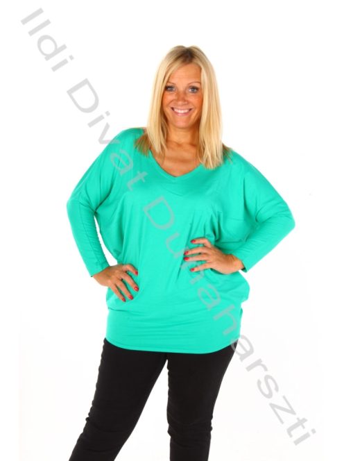 Black&White Zöld Aida V Nyakú Felső