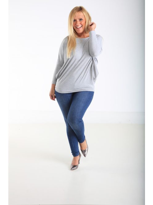 Black&White Szürke Aida Kerek Nyakú Felső