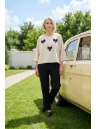 Cristina Barros Beige-Fekete Masnika Felső