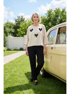Cristina Barros Beige-Fekete Masnika Felső