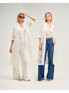 Cristina Barros Fehér Horgolt Polla Kardigán