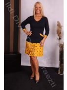 Crafty Clothes Sárga Pöttyös rakott ruha