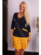 Crafty Clothes Sárga Pöttyös rakott ruha