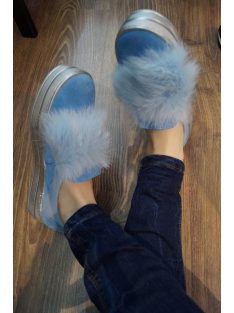 Claudio Dessi Kék szőrmés cipő