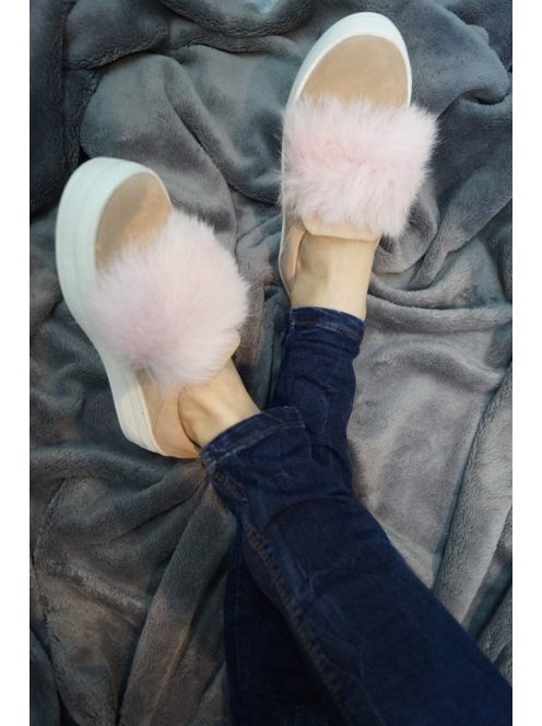 Claudio Dessi Púder szőrmés cipő-38