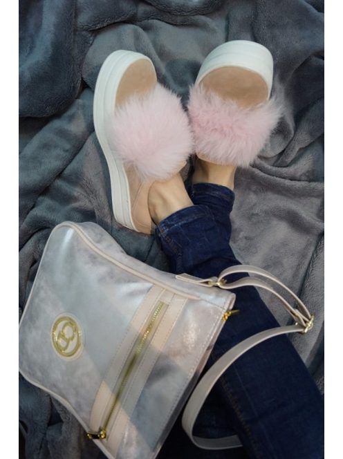 Claudio Dessi Púder szőrmés cipő