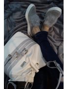 Avanti szürke szőrmés bőr cipő