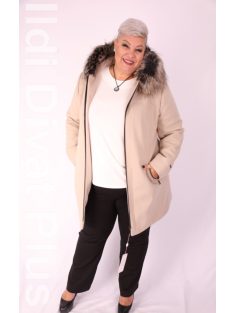 Marienn Beige Zippes Szövet Kabát