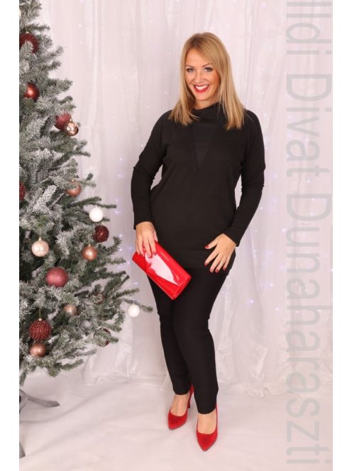 Privé Fekete Garbós Tunika